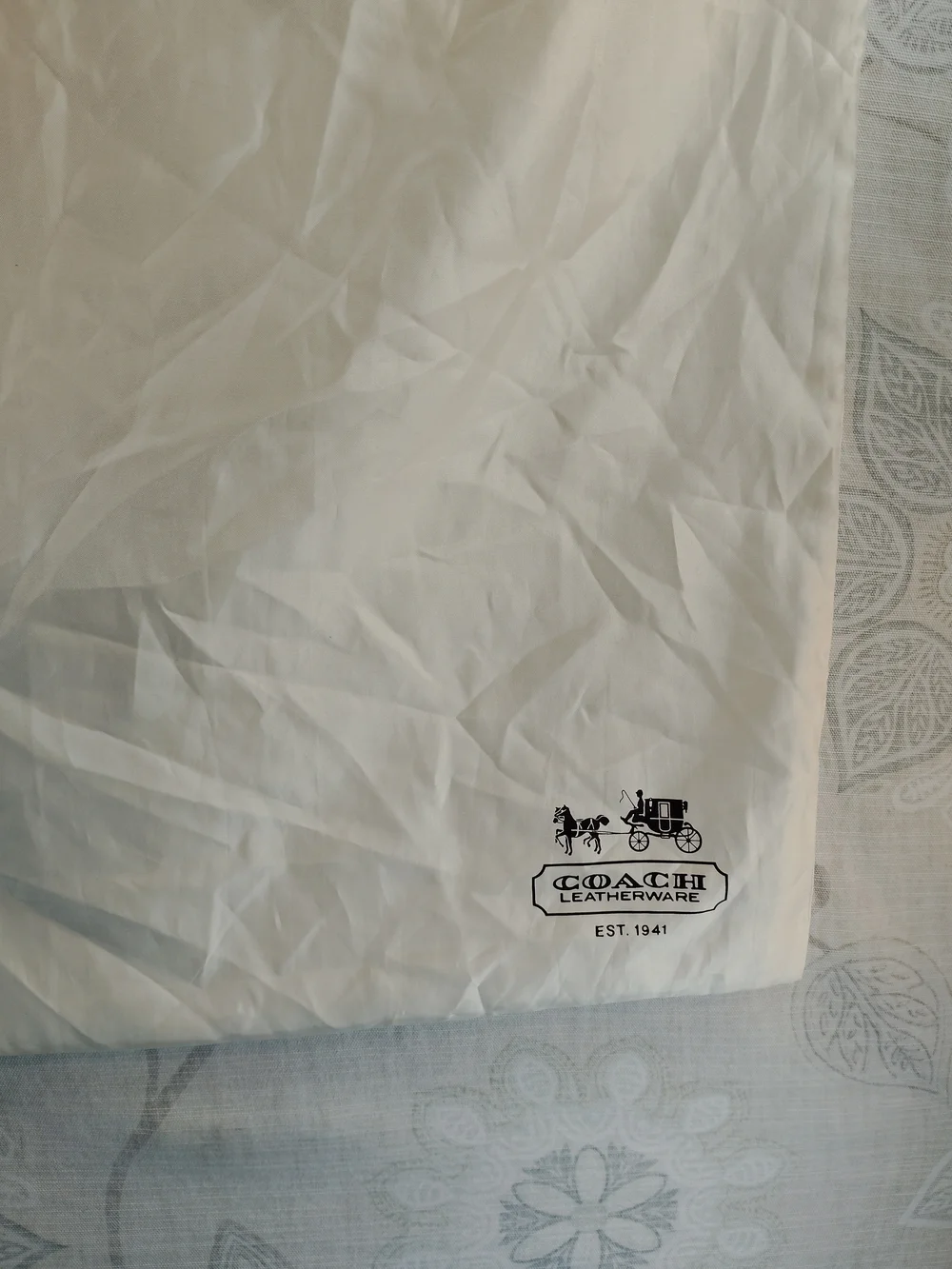 Coach Cream Dust Bag with Logo